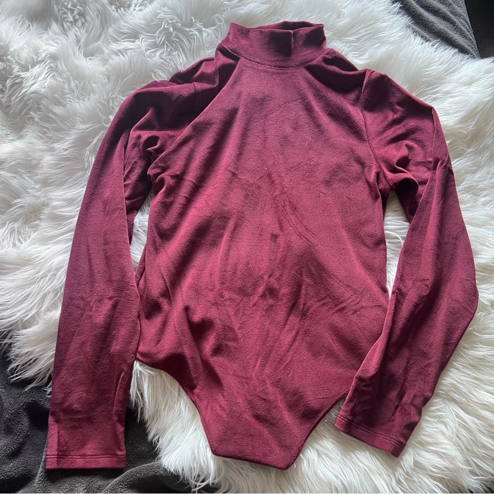 American Eagle Velvet Mockneck Bodysuit